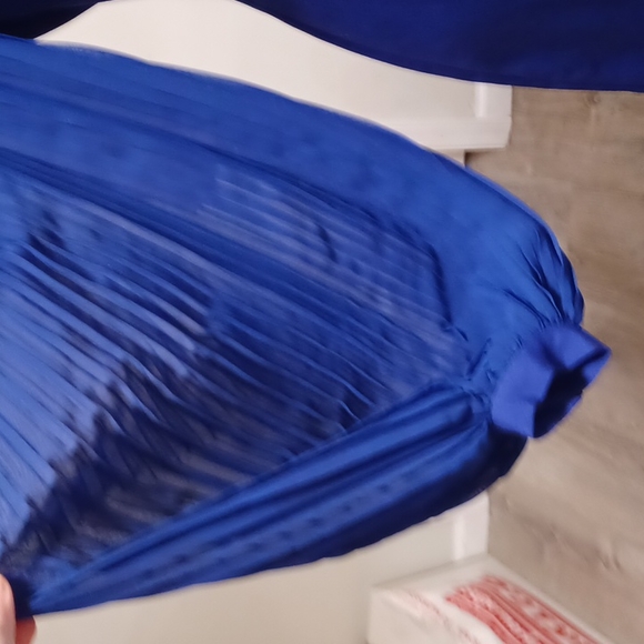 Eliza J. sheer voluminous bishop bubble sleeve pleated sheath dress party Small - Picture 6 of 16